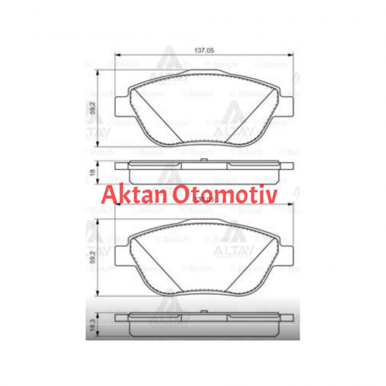 FREN BALATA 2008 / C3 III / DS3 1.6-1.6HDI / CROSSLAND X / CROSSLAND 1.2 / CORSA F-1.2 19=  ÖN