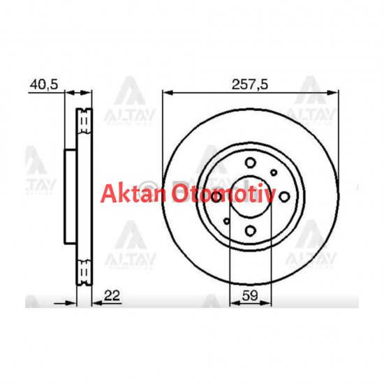 FREN DİSKİ LINEA 07= / DOBLO I 01-10 / NEMO 07= / FIORINO 07= / BIPPER 07= / ÖN HAVALI 257-4