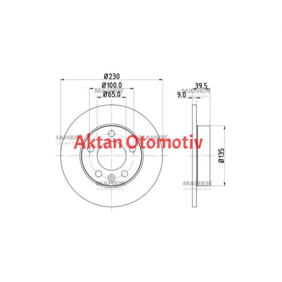 FREN DİSKİ GOLF4  98-03 / BORA 98-03 / POLO 02-09 / A3 97-03 / TOLEDO 99-05 / ARKA DÜZ 232-5