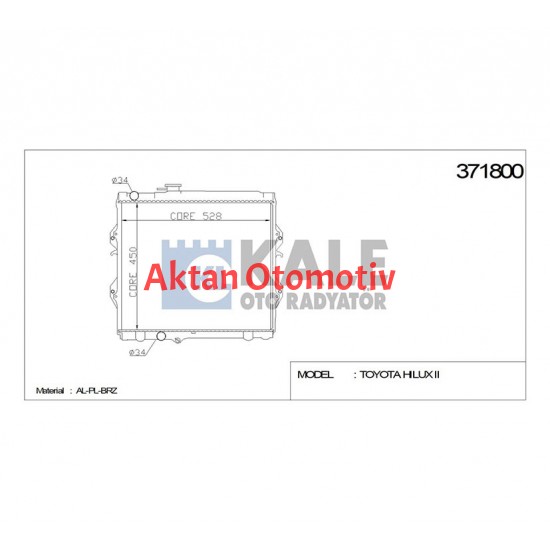 RADYATÖR SU HILUX 98-05 2.4cc 26mm M-T BRAZING