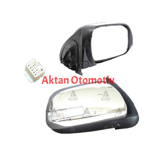 AYNA DIŞ DİKİZ HILUX 12= ELEKTRİKLİ SİNYALLİ OTOMATİK KATLANIR KROM SAĞ
