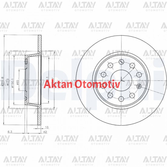 FREN DISKI CADDY / GOLF / JETTA / A3 / LEON 10= / ARKA 272mm (SET)