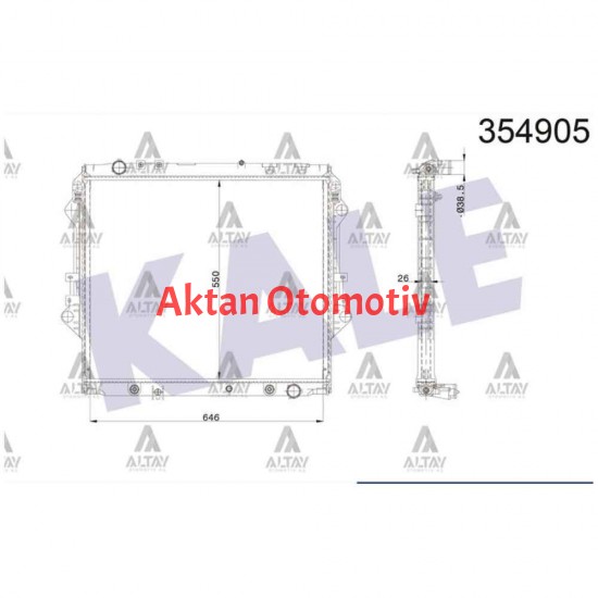 RADYATÖR SU HILUX 15= REVO 2.8cc  A-T BRAZING