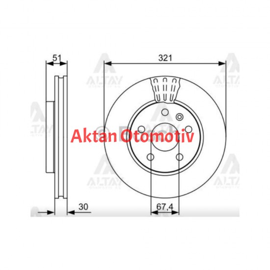 FREN DİSKİ INSIGNIA 08-17 / SAAB 9-5 10-12 / ÖN HAVALI 321-5