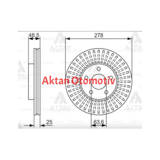 FREN DİSKİ FOCUS C-MAX 04= / VOLVO S40 04-10 / ÖN HAVALI 278-4