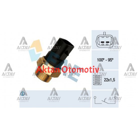 MÜŞÜR FAN ASTRA F / VECTRA A-B / CORSA B / OMEGA B 94-02 95-100 °C 2 OVAL 2 FISLI