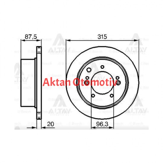 FREN DİSKİ SORENTO 02-06 / ARKA 315-5