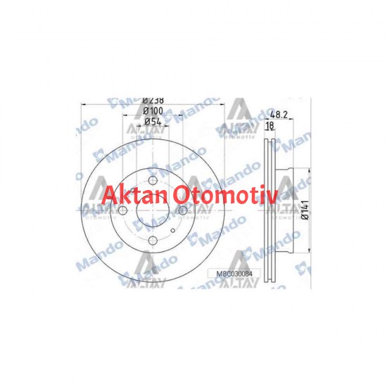 FREN DISKI COROLLA   88-95 / ÖN HAVALI 238-4 (ADET)