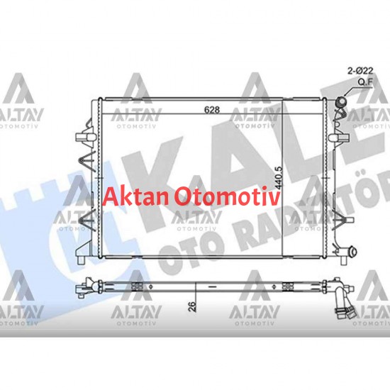 RADYATÖR SU CADDY / PASSAT / YETI 10= CFFA-CFFB-CFGB-CLLA-CFGC-CUUC-CUUD-CUUF-DFSC-DFSD-CFHC 2.0 TDI