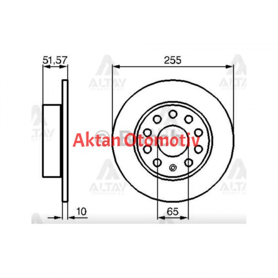 FREN DİSKİ CADDY 10-15 1.6 TDI / GOLF6 08-12 / 1.6 TDI 1.4 TSI ARKA DÜZ 255-5