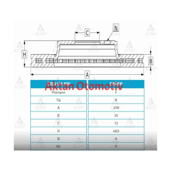 FREN DİSKİ MAZDA 3 03-13 / ÖN HAVALI 278-5