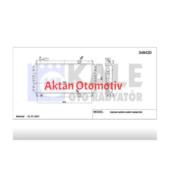 RADYATÖR SU CARRY 90-98 SK410 23mm M-T BRAZING
