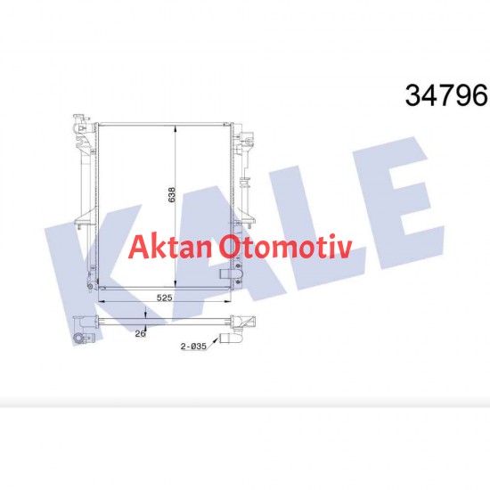 RADYATÖR SU L-200 06-15 26mm M-T BRAZING