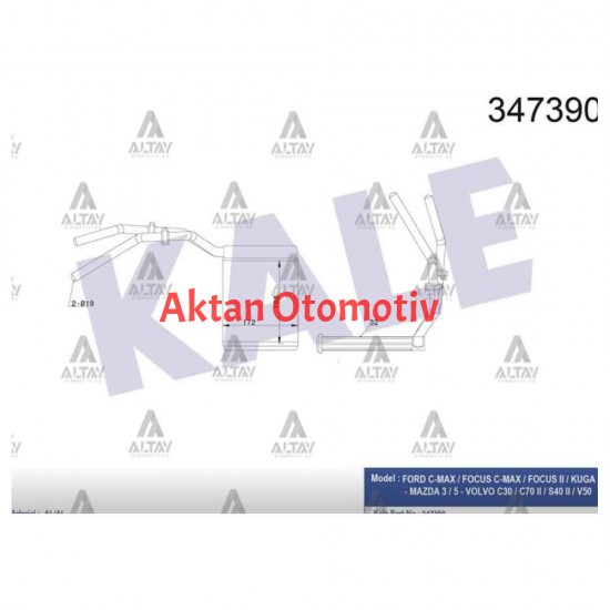 RADYATÖR KALORİFER MAZDA 3 / 5 03-09 / FOCUS C-MAX 07-