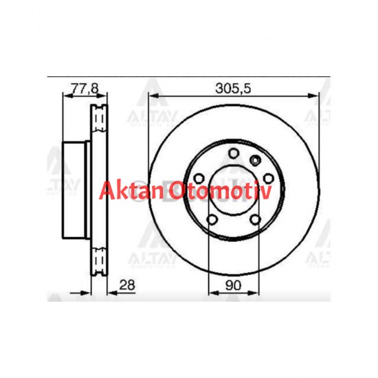FREN DİSKİ MASTER II 06= / MOVANO II 06= / ÖN HAVALI 305.5 mm