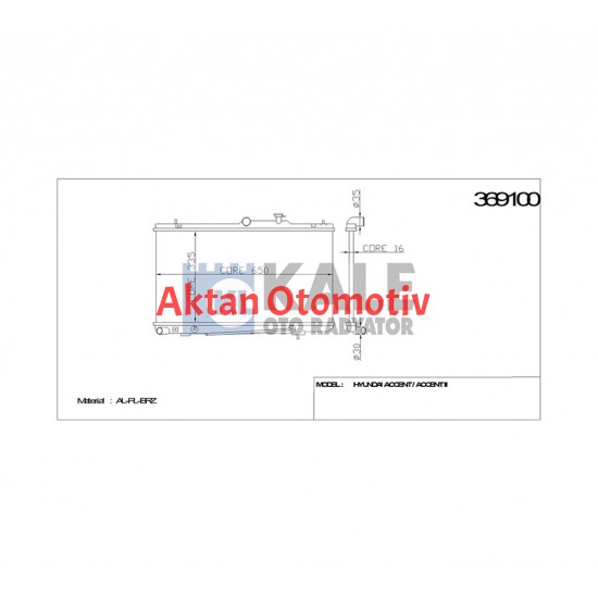 RADYATÖR SU ACCENT 03-06 1.3 / 1.6 A-T BRAZING