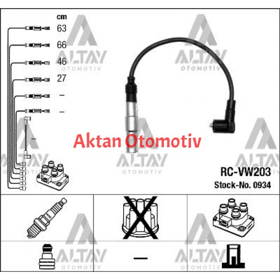 BUJİ KABLOSU TAKIM GOLF4 / BORA / A3 / TOLEDO 97-04 AKL-AEH 1.6 (223H200) (RC-VW203)