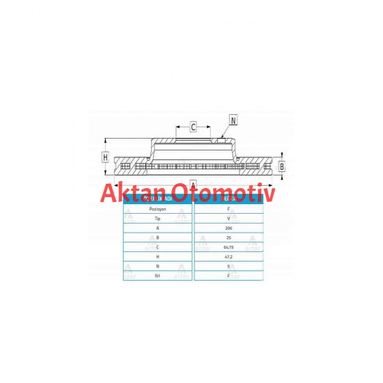 FREN DİSKİ ACCORD 09-15 / ÖN HAVALI 296-5