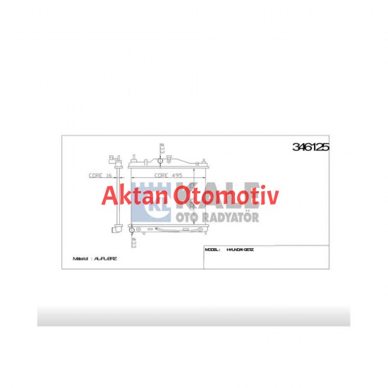RADYATÖR SU GETZ 06-11 1.4 BENZİNLİ 16mm A-T BRAZING