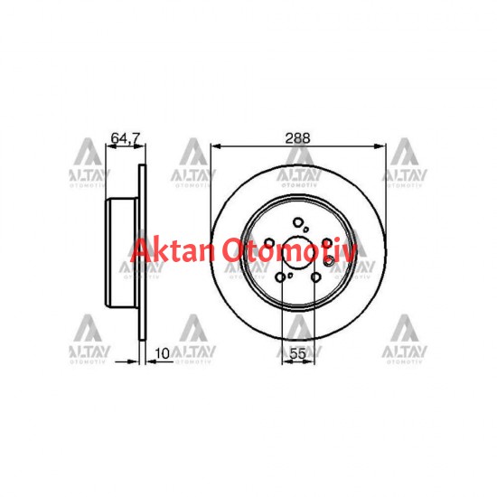 FREN DİSKİ AVENSIS  97-02 / ARKA DÜZ 288-5