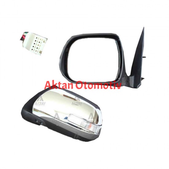AYNA DIŞ DİKİZ HILUX 12= ELEKTRİKLİ SİNYALLİ OTOMATİK KATLANIR KROM SOL