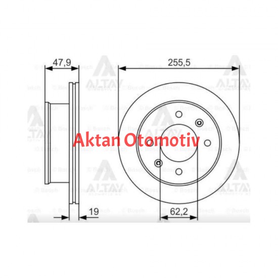 FREN DİSKİ GETZ 03-11 DİZEL / ÖN HAVALI 256-4