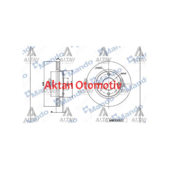 FREN DISKI CLIO III 05-12 / LOGAN I 04= / MEGANE II 03-08 / MICRA III 03-10 / ÖN HAVALI 260-4 (ADET)