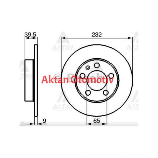 FREN DİSKİ GOLF4  98-03 / BORA 98-03 / POLO 02-09 / A3 97-03 / TOLEDO 99-05 / ARKA DÜZ 232-5