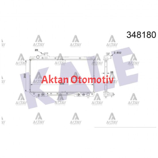RADYATÖR SU RAV-4 94-97 2.0 26mm 4x4 A-T BRAZING