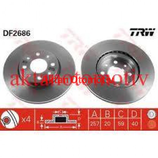 FREN DISKI ALBEA 03-07 / DOBLO I 01-10 / TEMPRA 2.0 90-96 / TIPO 2.0 90-96 / ON HAVALI 257-4 (SET)