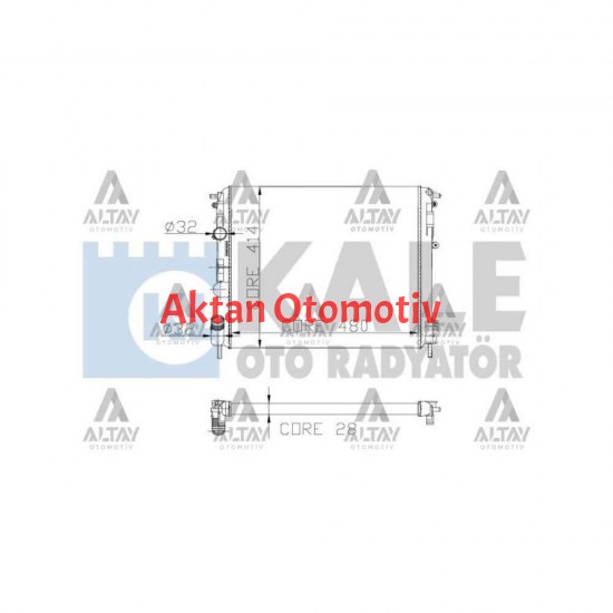 RADYATÖR SU CLIO II 98-05 / SYMBOL II 08-12 / SYMBOL I 98-08 / 1.2-1.2 16V-1.4 16V M-T BRAZING