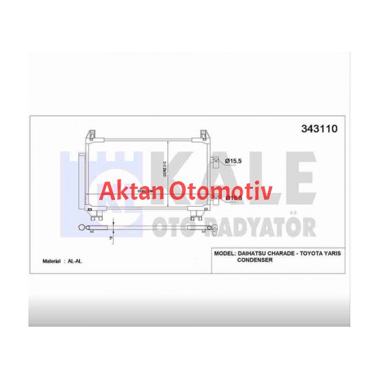 RADYATÖR KLİMA YARIS 06-12 1.0 - 1.3