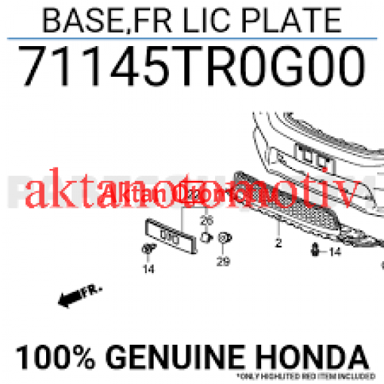 PLAKALIK ÖN CIVIC 12-16 FB7