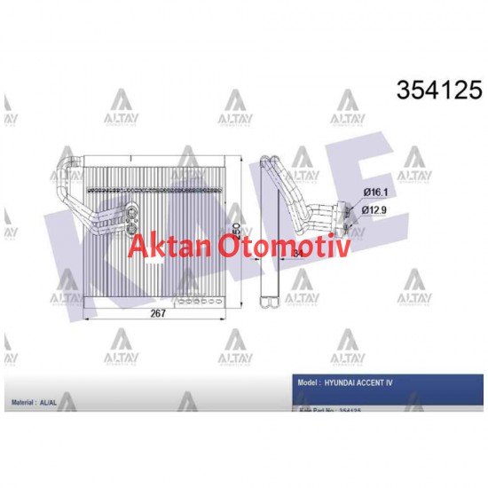 RADYATÖR EVAPORATÖR ACCENT 11= BLUE 1.4 - 1.6 - 1.6 CRDI 10=