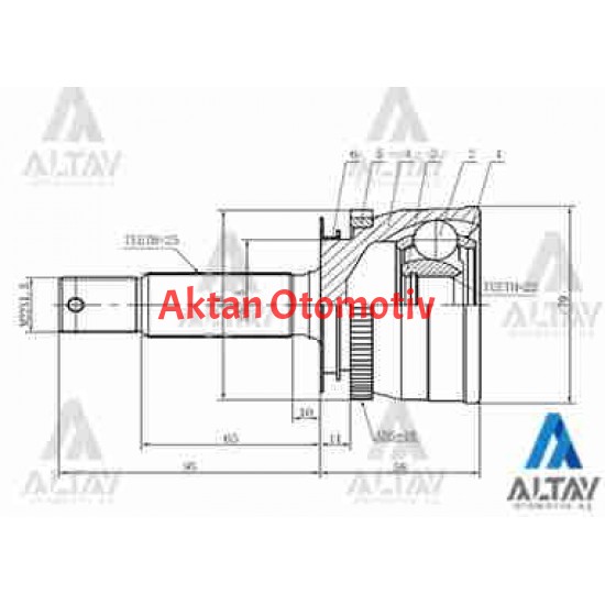 AKS KAFASI DIŞ ACCENT 06-11 ERA BENZİNLİ ABSLİ 25X52,5X22