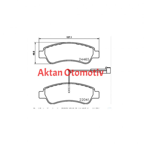 FREN BALATA DUCATO 12-14 / JUMPER 12-14 / BOXER 12-14 (ÇİFT FİŞLİ UZUNLUK 136.9mm) ARKA FREN BALATA DUCATO 12-14 / JUMPER 12-14 / BOXER 12-14 (ÇİFT FİŞLİ UZUNLUK 136.9mm) ARKA