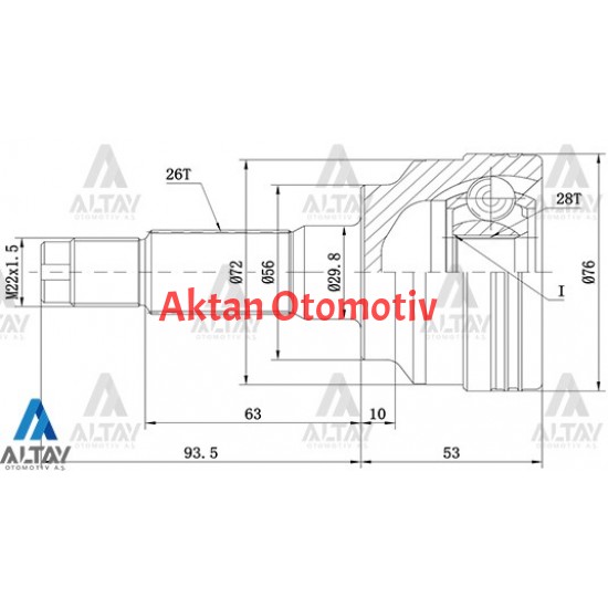 AKS KAFASI DIŞ 323  98-02 / ZL 28X56X26
