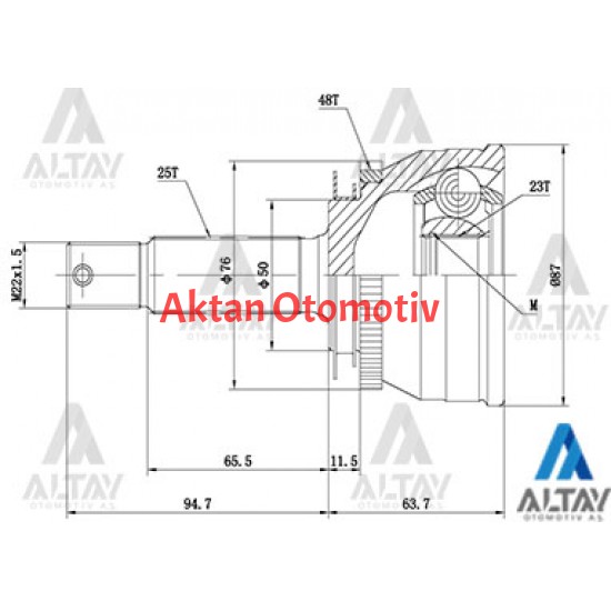 AKS KAFASI DIŞ ACCENT 06-11 ERA / DİZEL ABSLİ 48 DİŞ 25X23X50