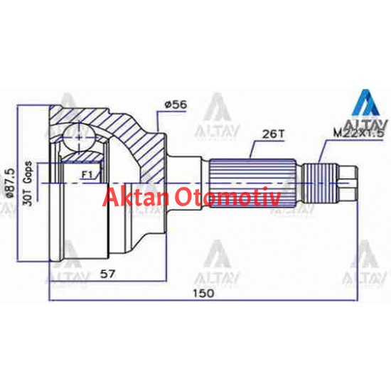 AKS KAFASI DIŞ 323  95-00 LANTIS / 323 95-00 FAMILIA / 26X56X30