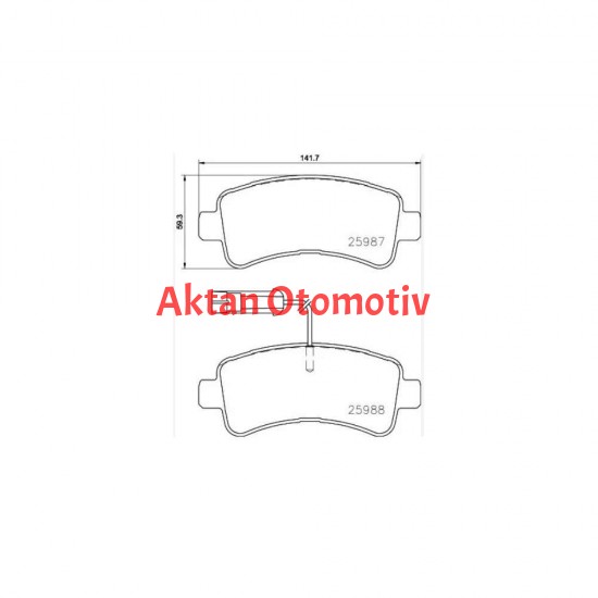 FREN BALATA DUCATO 14= / JUMPER 14= / BOXER 14= (ÇİFT FİŞLİ UZUNLUK 141.7mm) ARKA