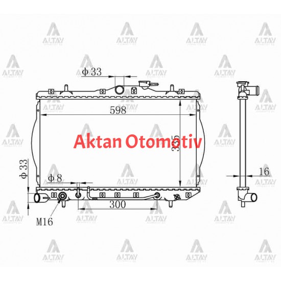 RADYATÖR SU ACCENT  95-00 1.3 MÜŞÜR DELİKLİ A-T BRAZING
