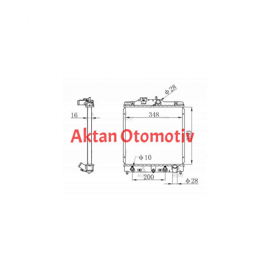 RADYATÖR SU CIVIC  92-00 16mm A-T HRV 99-15 BRAZING