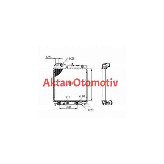 RADYATÖR SU JAZZ 02-08 (KÜÇÜK TİP) 16mm A-T BRAZING