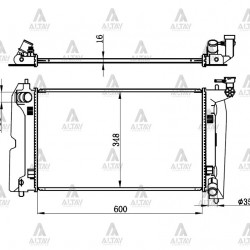 RADYATÖR SU COROLLA 02-07 / AVENSIS 03-08 3ZZ M-T BRAZING VİDALI TİP