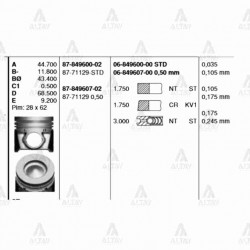 PİSTON SEGMANLI I-20 08-14 / IX-20 11-14 1.4 DİZEL 0.50