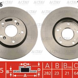 FREN DISKI CIVIC 07-15 SEDAN-H.B FD6 / FB7 / CIVIC 16-21 FC5 1.6 / CIVIC 22= FE CRV 02-06 / ÖN HAVALI 282-5 (SET)