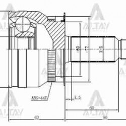 AKS KAFASI DIŞ CERATO 03= / 44 DİŞ ABSLİ 27X60X24