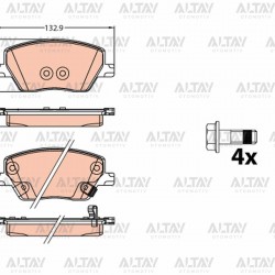 FREN BALATA EGEA 15= 1.3JTD-1.6JTD (MANDO FREN SİSTEMİ 132.7mm) ÖN