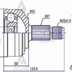 AKS KAFASI DIŞ CIVIC  96-00 / ABSLİ 26X55X28
