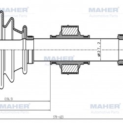 AKS KOMPLE ÖN GETZ 03-11 / DİZEL SAĞ ABSLİ 48 DİŞ 579mm